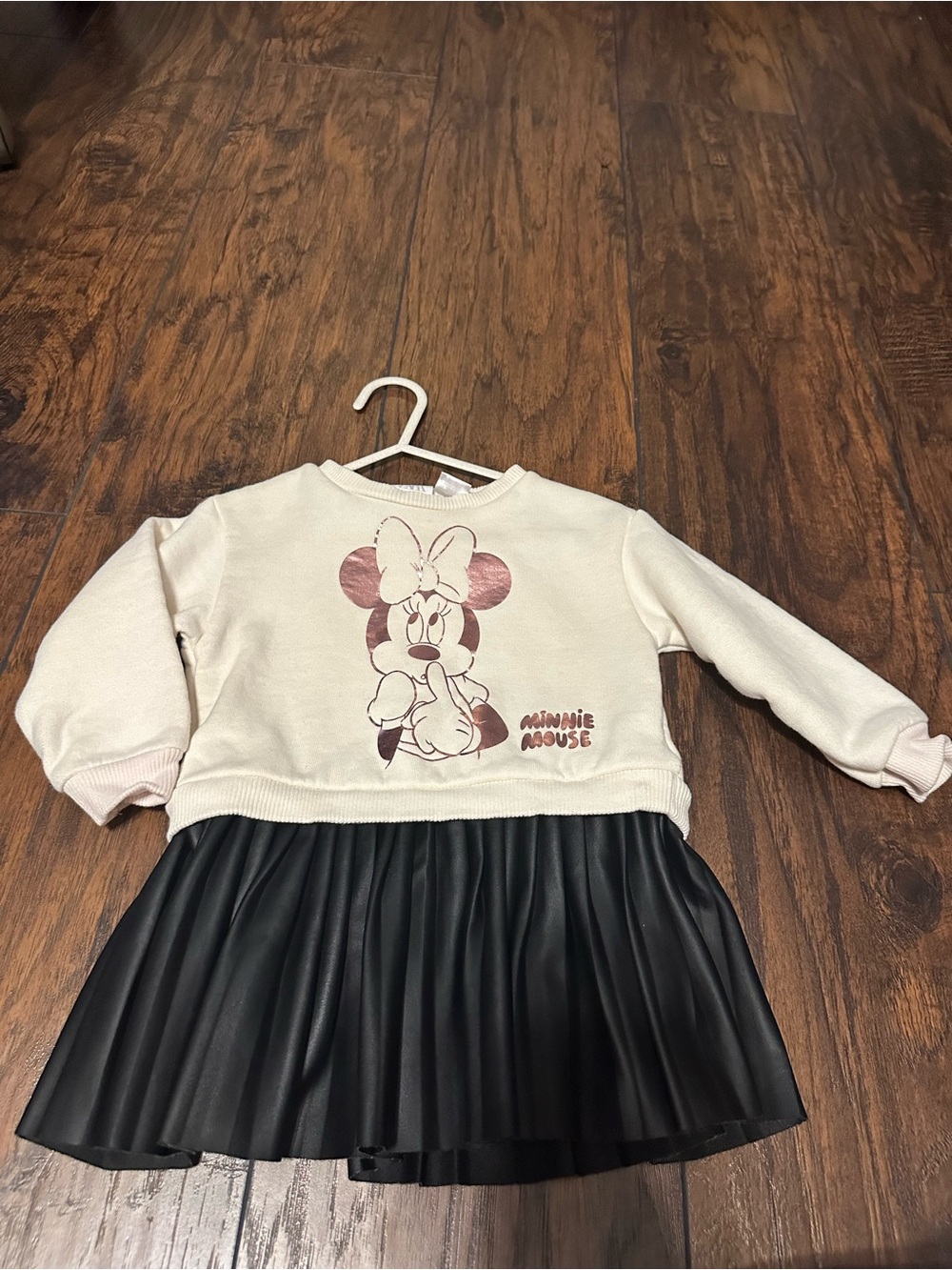 Zara Disney Cream and Black Girls' Sweatshirt Dress